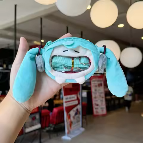 Anime Cartoon Peripherals Hatsune Miku Coin Purse Cute Earphone Bag Crossbody Bag Keychain Pendant O