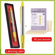 Pen Bekam Silver Blood Lancet 21G + Kotak Jarum Bekam Disposable untuk Terapi Bekam