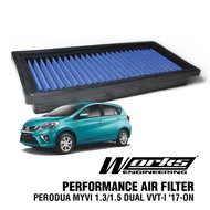 Perodua NEW Myvi 1.3/1.5 Gen3 Dual VVT-i 2017-on / Aruz Works Engineering 100% Genuine High Flow Air