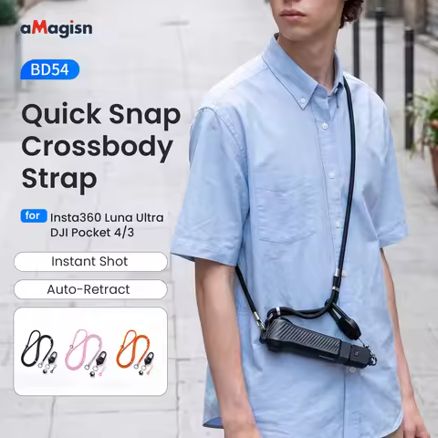 aMagisn 140cm Quick Snap Crossbody Strap with 85cm Retractable Cord for Insta360 Luna Ultra DJI Pock