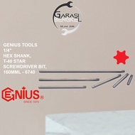 MATA Genius Tools 1/4" Star Screwdriver Bit T40 160mm Star Screwdriver Bit