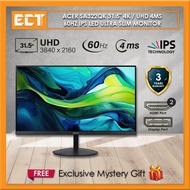 Acer SA322QK 31.5" 4K / UHD (3840 x 2160) 4ms 60Hz VA LED Ultra Slim Monitor (HDMI x 2, DP x 1)
