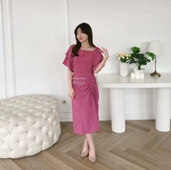 DELUNA - Dayana Set Top + Skirt / Setelan Wanita Atasan dan Rok Serut