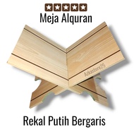 Rekal Al Quran Rehal Ngaji White Wood Motif Lined rehal quran stand