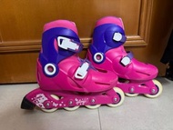 Oxelo 粉紅色兒童skates roller 可調節直排輪 迪卡儂