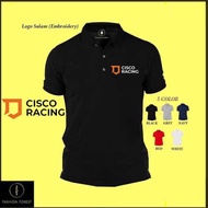 Baju logo Sulam Polo Classic T Shirt LOGO CISCO RACING Uniform staff  100% COTTON