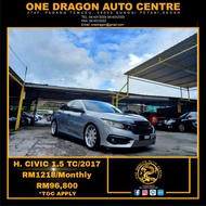 [FREE 1 Year WARRANTY AND SERVIS]YEAR 2017 HONDA CIVIC 1.5 TC