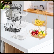 [qjypno49] 3 Tier Fruit Basket, Metal Wire Storage Basket, Wrought Iron Fruit Stand, Large