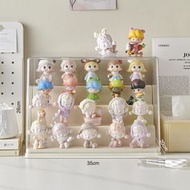 全城熱賣 - T100 泡泡瑪特 收納盒 奶油風 展示架 潮玩手辦盒 桌上防塵 泡泡展示櫃 手辦盲盒