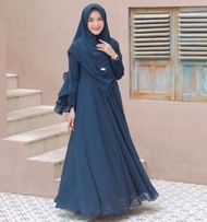 Meyra Syari Plus Khimar Gamis Syari Dan Kerudung Geblus Model Terbaru 2024 Motif Polos Bahan Moscrepe Mewah Elegan Gamis Syari Remaja Dan Hijabnya Jilbab Instan Syari Jumbo S M L XL XXL 3XL 4XL Busana Pakaian Ukhty Fashionable Kekinian BEST SELLER COD