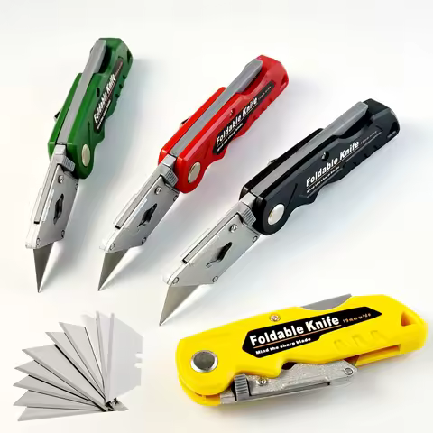 1PCS Folding Utility Knife, Quick-change Box Cutter for Cardboard and Boxes, Box Cutter Knife with M