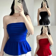 Ruched Peplum Tube Tops Free size Womenswear Tube Tops Women