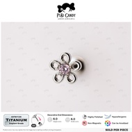 FiBiCandy TPL0028 Phlox ASTM F136 Implant Grade Titanium Piercing Earring Threadless Flower