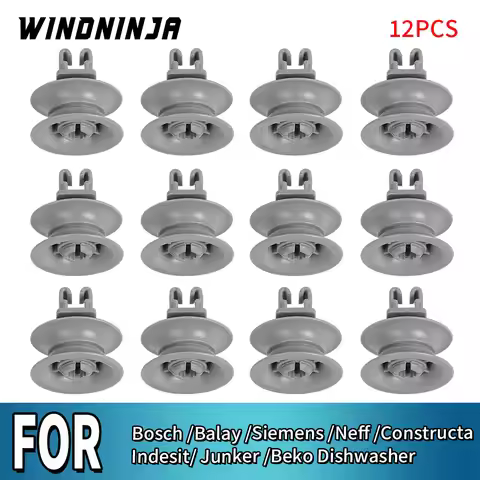 12PC Dishwasher Basket Wheel For Bosch/For Balay/For Siemens/For Neff/For Constructa/For Indesit /Fo