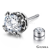 Giumka.sterling Silver Earrings.round Diamond.cross.bolt Type|Customized Lettering.prevent Pierced E