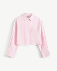 Áo Sơ Mi Tay Dài Nữ Kẻ Sọc Form Loose Cropped - Routine 10F25SHLW001