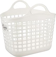Sanko Plastic Beat Basket NO2 R White Made in Japan 407320 40.5 x 25.4 x Height 37.3 cm M Size