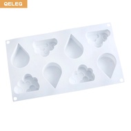 QELEG 8 Holes Mousse Silicone Mould Cloud Water Drop Mould Baking Tray Mould Mousse Chocolate Jelly Mould Non-stick Easy Demoulding High Temperature Resistance