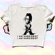 STARPERSON | CROP TOP I AM NARCISSIST KEN CARSON RAPPER RAP TEE | GRUNGE | Y2K | METAL METAL | VINTA