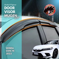 Honda Civic 2022 2024 Honda Civic Fe 11th Generation Door Visor Mugen Window Deflector Mugen Rain Guard Weather Shield