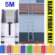 DayPlus 5m Telescopic Ladder 16.4ft Multi-Purpose Aluminum Lightweight Folding ladder Non-Slip Exten