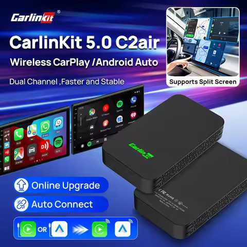 CarlinKit 5.0 C2Air 2-In-1 CarPlay Android Auto Wireless Adapter For Wired CarPlay Android Auto Cars