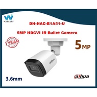 Dahua Analog 5MP HDCVI IR Bullet 3.6mm Cooper Series CCTV Camera - B1A51-U