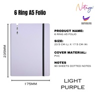 [Ready Stock] A5 6O Ring Folio Notebook Refillable Loose-leaf Notebook Ring Binder Journal Planner B
