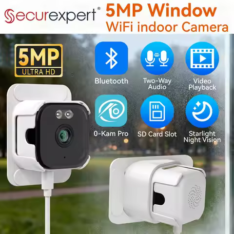 Securexpert 2K QHD Window Camera 2.4G/5G WiFi Indoor Smart Home Security Color Night Vision Motion D