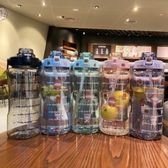 2000ml Gym Water Bottle / Straw Water Bottle Large Capacity Portable Water Bottle