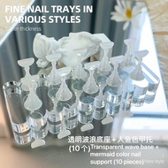 Nail Stand Nail Tips Stand Sample Nail Tools Long Strip Wave Nail Holder Frosted Love Base Mermaid C