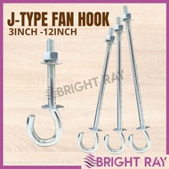 J TYPE Ceiling Hanger Fan Metal Hook Kipas Siling Fan Bracket Penyangkut Kipas Hammock Anchor Fan Br