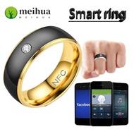 MEIHUAA Finger Digital Ring, Multifunctional Stainless Steel NFC Smart Ring, Intelligent Magic Wear 