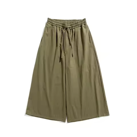 Cotton Linen Men’s Loose Wide Leg Pants Stripe Casual Jogging Trousers Men Harem Pants Fashion Japan