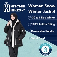 Hitchie A131-6831 Korean Woman Short Cotton Windbreaker Winter Jacket Windproof Parka Baju Sejuk Teb