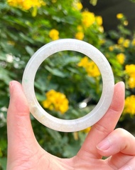 冰種 緬甸翡翠 A玉 玉鐲 • 糯冰種白翡翠圓鐲