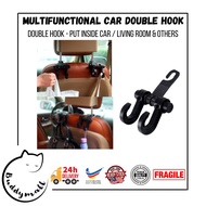Ready Stock Dual Car Hook Double Hook Multipurpose Car Hook For Seat Back Multifunctional Plastic Ca