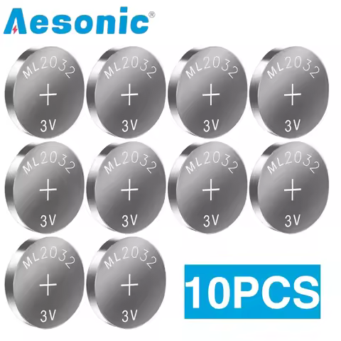 10PCS ML2032 3V 65mAh Lithium Rechargeable Button Battery 2032 CMOS BIOS RTC Back Up Reserve Battery