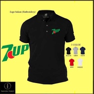 Baju logo Sulam 7UP DRINK SOFT DRINK Polo Classic T Shirt Embroidery FOR MEN & WOMRN Uniform Short S