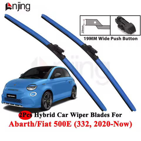 LNJING Colorful Car Hybrid Wiper Blades For Abarth Fiat 500E 332 2020-Now