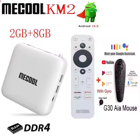 Mecool KM2 global version Android TV mi Box Amlogic S905X2 2GB DDR4 USB3.0 SPDIF 100M LAN WiFi Prime