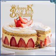 📦 Happy 18th Birthday Cake Topper Emas Glitter Kertas Hiasan untuk Hiasan Kek Sambutan 18th