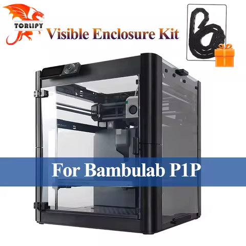For Bambulab P1P Enclosure Assemble kit Tempered glass+4 Transparent Acrylic Panel+4 Magnetic ABS pr