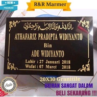 Batu nisan granit makam murah berkualitas nama 20x30