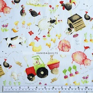 American Cotton Fabric Imported Genuine Size 1/2 Yard (Code EIEIO-01)