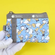 日本 LeSportsac X Disney Donald Duck 唐老鴨 淺藍色帆布 ID CARD CASE 證件 收納袋