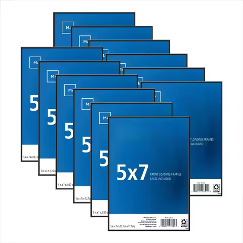 5x7 Front Loading Picture Frame, Black, Set of 12