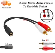 สายแปลง 3.5mm Stereo Audio Female Jack To 2 Rca Male Socket To Headphone Cable
