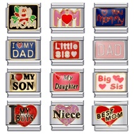 Family Member Pattern Bracelet DIY Italian Modular Bracelet Titanium Steel Italian charm bracelet