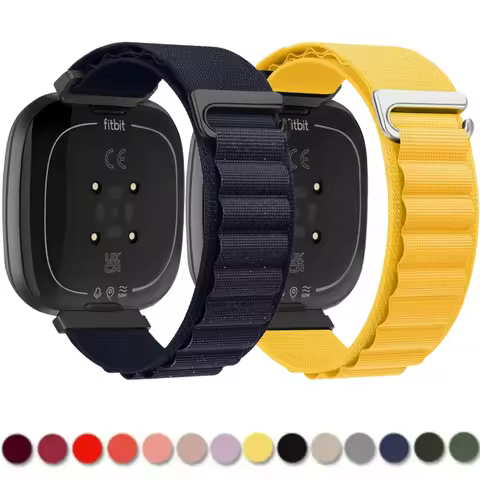 Alpine Loop Band for Fitbit Versa 4/3 Nylon Breathable Adjustable Wristband for Fitbit Sense 2/1 Spo